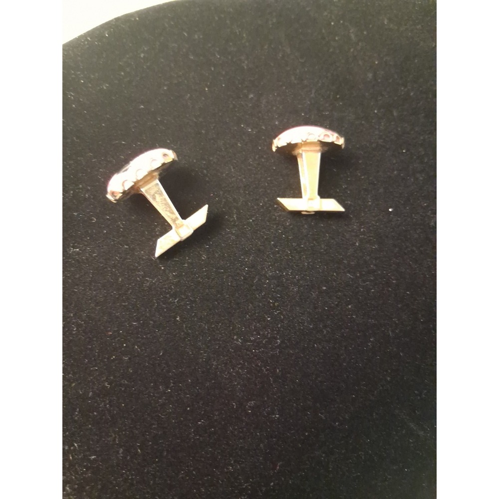 Vtg. Rhodonite Cuff Links - Picture 4 of 5